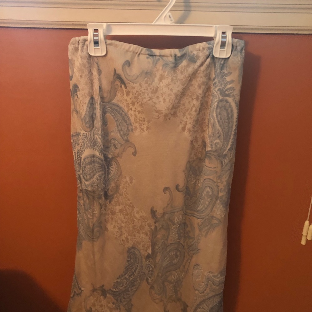 Knee length silk skirt